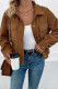 Brown Corduroy Button Up Crop Jacket