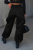 Plain Silky Elastic Waist Drawstring Leg Pants