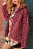 Plain Quilted Button Up Jacket