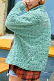 Plain Quilted Button Up Jacket