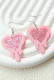 Glitter Heart Earrings MOQ 5pcs