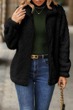 Plain Fleece Zipper Pockets Coat