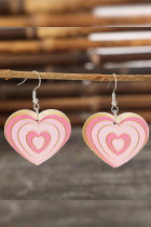 Gradient Pink Heart Earrings MOQ 5pcs