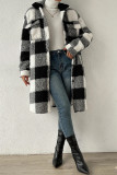Plaid Plush Button Up Long Length Jacket