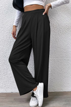 High Waist Ribbed Knitting Wide Leg Pants