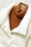 Plain Button Up Pockets Down Coat