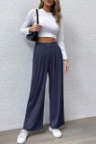 High Waist Ribbed Knitting Wide Leg Pants