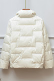 Plain Button Up Pockets Down Coat