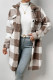 Plaid Plush Button Up Long Length Jacket