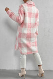 Plaid Plush Button Up Long Length Jacket