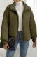 Plain Zipper Design Quilted Coat