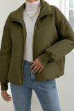 Plain Zipper Design Quilted Coat