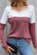 Colorblock Waffle Long Sleeves Top
