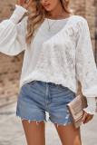 Plain Splicing Lantern Sleeves Top