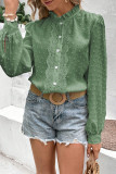 Swiss Dot Lace Button Up Shirt