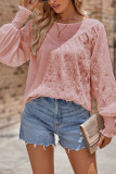 Plain Splicing Lantern Sleeves Top