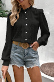 Swiss Dot Lace Button Up Shirt