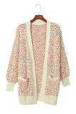 Multicolour Abstract Printed Bishop Sleeve Open Front Cardigan