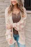 Multicolour Abstract Printed Bishop Sleeve Open Front Cardigan