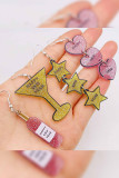 Glitter Happy New Year Earrings MOQ 5pcs