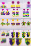 Mardi Gras Design Earrings