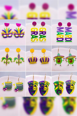 Mardi Gras Design Earrings