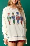 Christmas Sequin Patchwork Pullover Sweatshirt