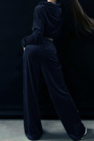 Velvet Hooded Sweatshirt and Pants Sports 2pcs Set
