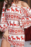 Christmas Reindeer Crisscross Mini Dress