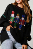 Christmas Sequin Patchwork Pullover Sweatshirt