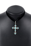 Turquoise Cross Earrings And Necklace MOQ 5pcs