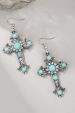 Turquoise Cross Earrings And Necklace MOQ 5pcs