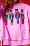 Christmas Sequin Patchwork Pullover Sweatshirt