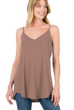 Clay Spaghetti Strap V-Neck Flowy Tunic Tank Top