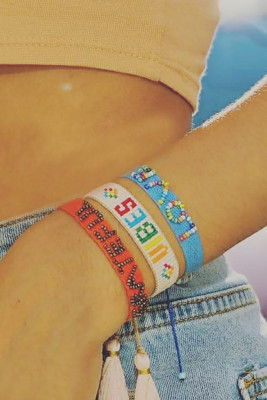 Boho Beads Letter Bracelet MOQ 5pcs