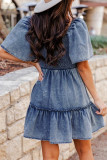 Washed Retro Denim Splicing Dress