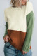 Parchment Ribbed Trim Color Block Sweater