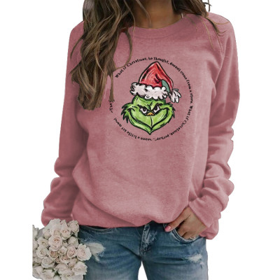 Grinch Print Pullover Sweater