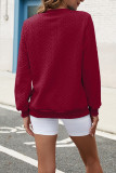Plain Texture Zipper Down Pullover Sweatshirt