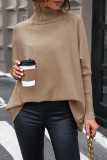 Khaki Turtleneck Knitting Sweater