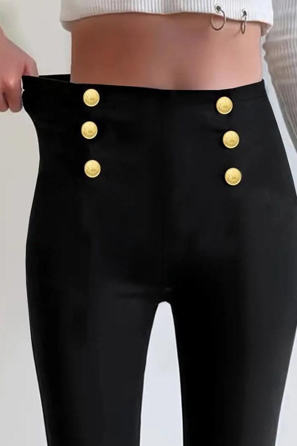 Black Buttoned Legging