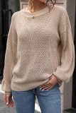 Khaki Knitting Pullover Sweater