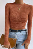 Plain Waffle Knitting Smocked Top