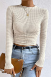Plain Waffle Knitting Smocked Top