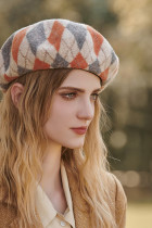 Plaid Wool Beret Hat MOQ 3pcs
