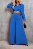 Plain 2PCS Wide Leg Pants Set
