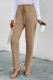 Khaki Pleated Elastic Waist Jogger