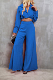 Plain 2PCS Wide Leg Pants Set