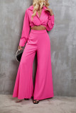 Plain 2PCS Wide Leg Pants Set