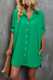 Green Button Up Shirt Dress